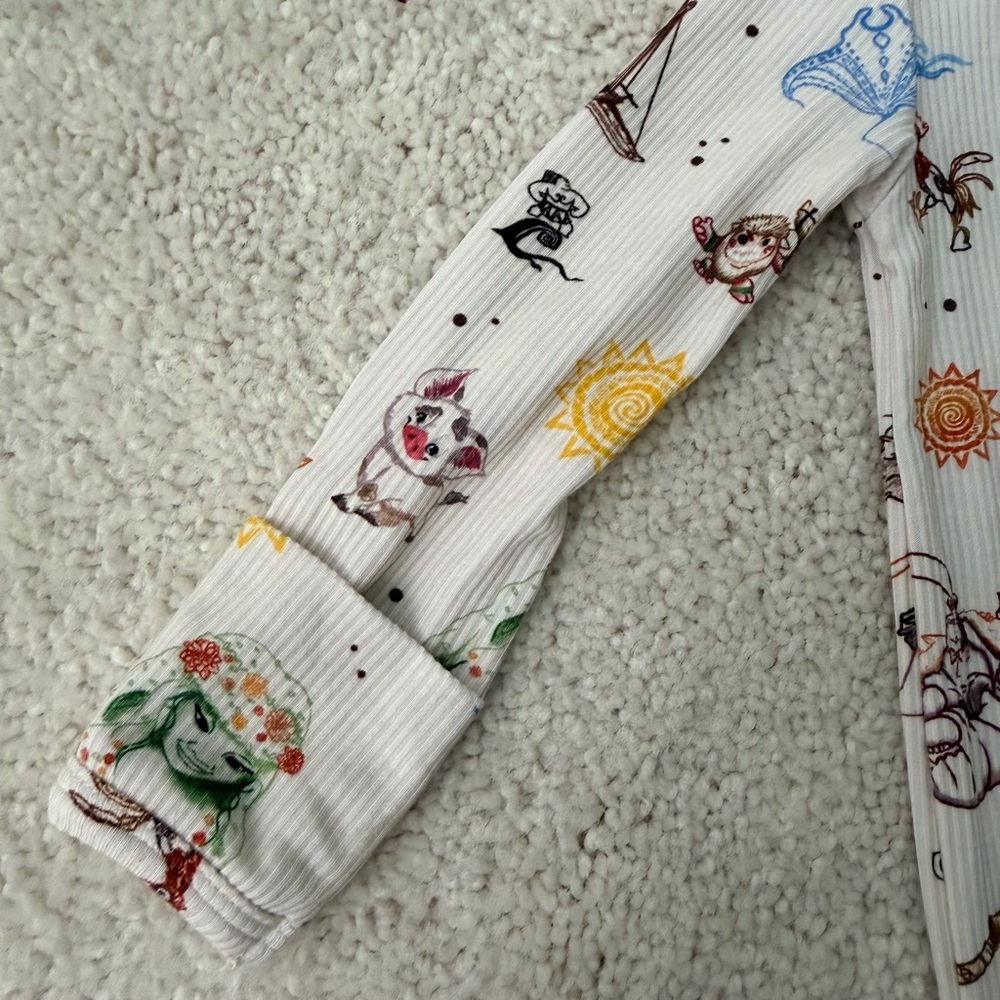 Lama Littles Disneys Moana Kids Convertible One Piece Footie Pajama - Picture 11 of 11